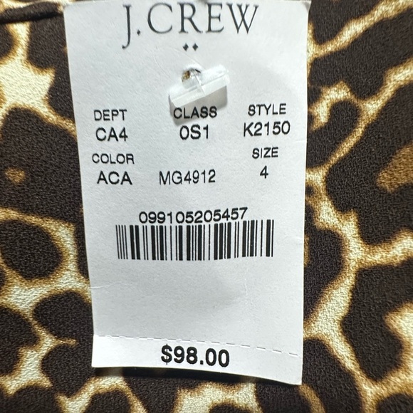J. Crew Cheetah Leopard Print Crepe Shift Dress sz 4 NWT New - Picture 4 of 6